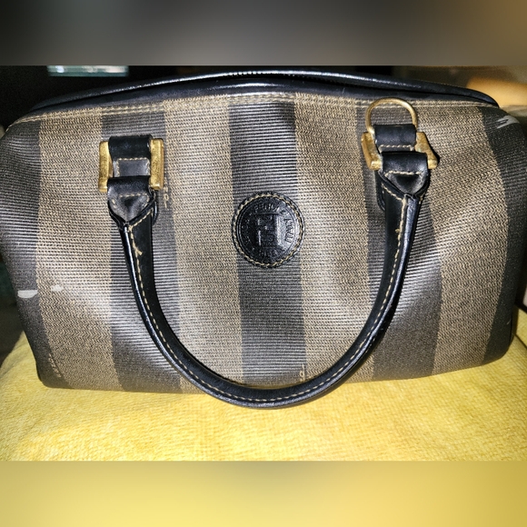 🖤💛FENDI Mini Vintage Penguin Striped Satchel - Picture 8 of 14